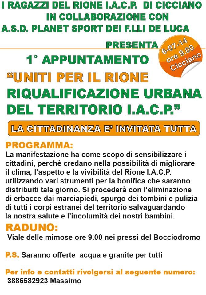 CICCIANO. Domenica dedicata alla bonifica del territorio.