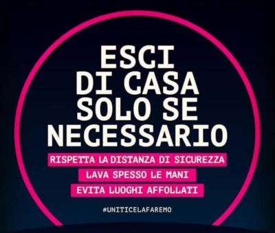 Esci di casa solo se necessario