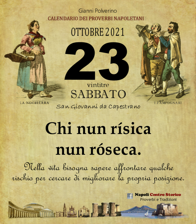 O PRUVERBIO D O JUORNO. Sabato 23 ottobre 2021