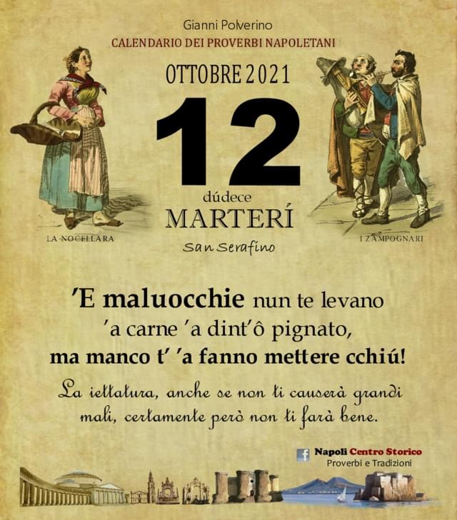 O PRUVERBIO D O JUORNO. Martedì 12 ottobre 2021 O PRUVERBIO D O JUORNO. Martedì 12 ottobre 2021