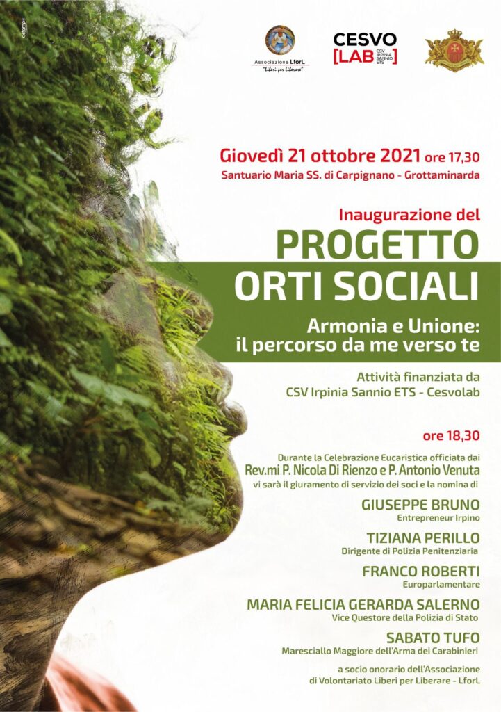 A GROTTAMINARDA LINAUGURAZIONE DEGLI ORTI SOCIALI DI LIBERI PER LIBERARE