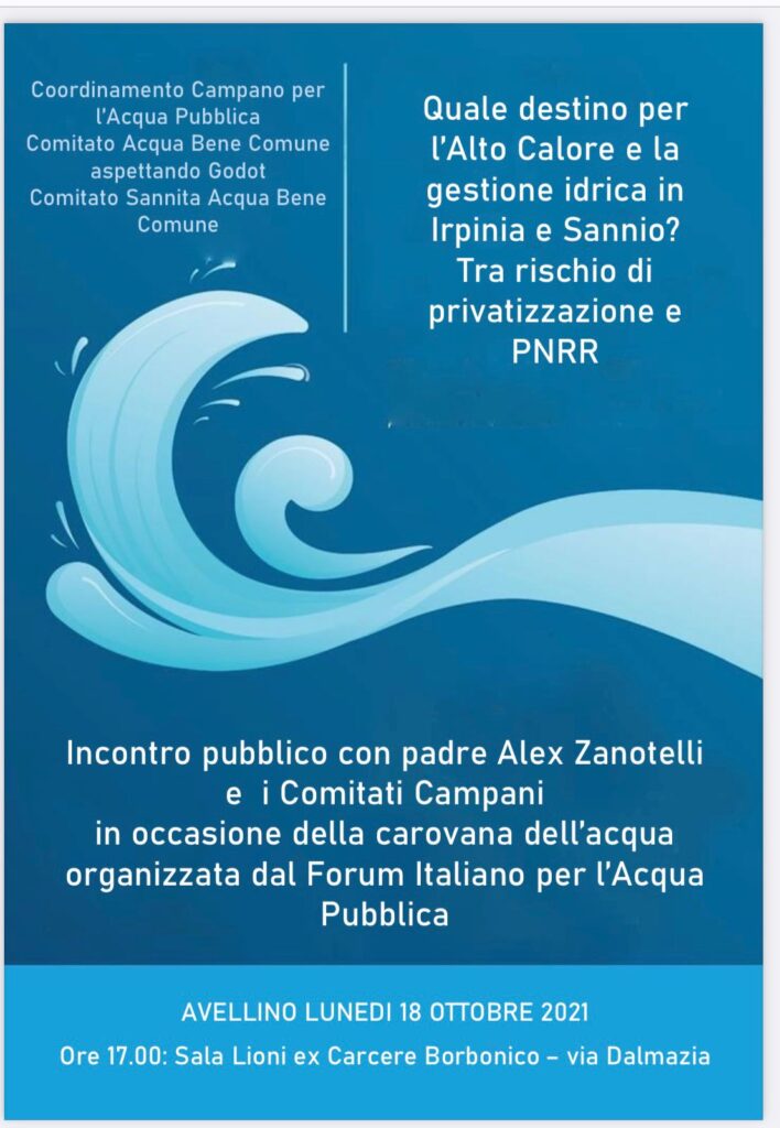 AVELLINO. Incontro Comitato Acqua Bene Comune Aspettando Godot AVELLINO. Incontro Comitato Acqua Bene Comune Aspettando Godot
