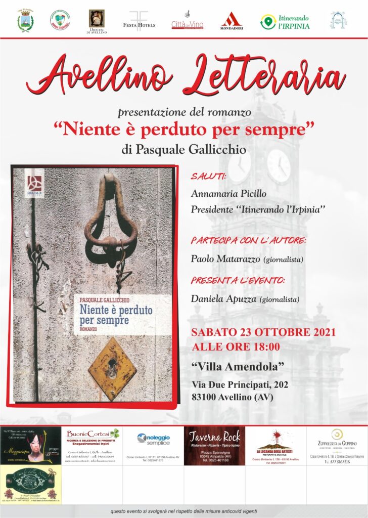 Avellino Letteraria, secondo incontro con lo scrittore irpino Pasquale Gallicchio