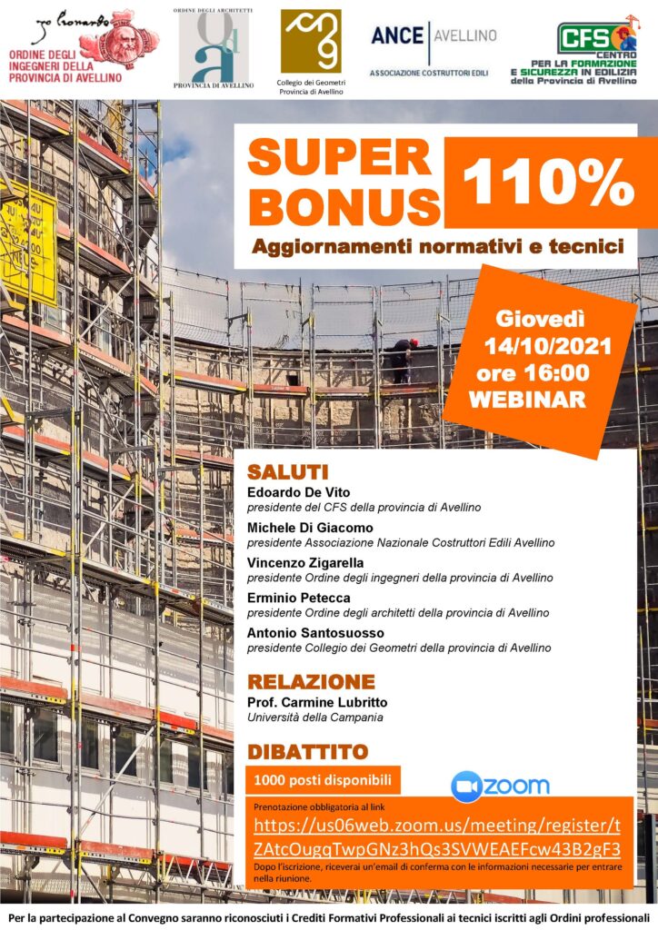 AVELLINO. Superbonus 110%, esperti a confronto