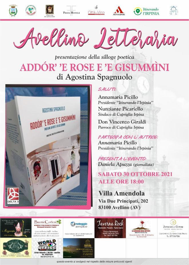 Avellino Letteraria 3°incontro sabato 30 ottobre Villa Amendola Avellino