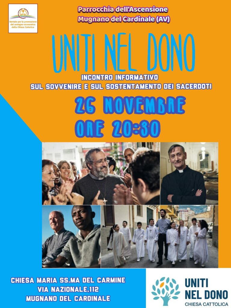 MUGNANO. La Parrocchia dellAscensione scelta per l’attuazione del progetto “UNITI NEL DONO”