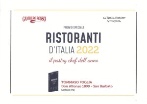 NOLA. La guida Gambero Rosso elegge Tommaso Foglia “pastry chef  2022”