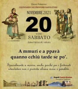 O PRUVERBIO D O JUORNO. Sabato 20 novembre 2021