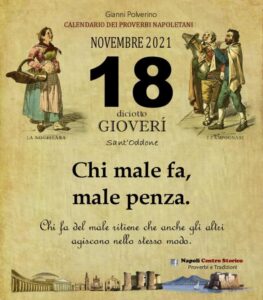 O PRUVERBIO D O JUORNO. Giovedì 18 novembre 2021