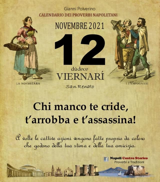 ‘O PRUVERBIO D O JUORNO. Venerdì 12 novembre 2021