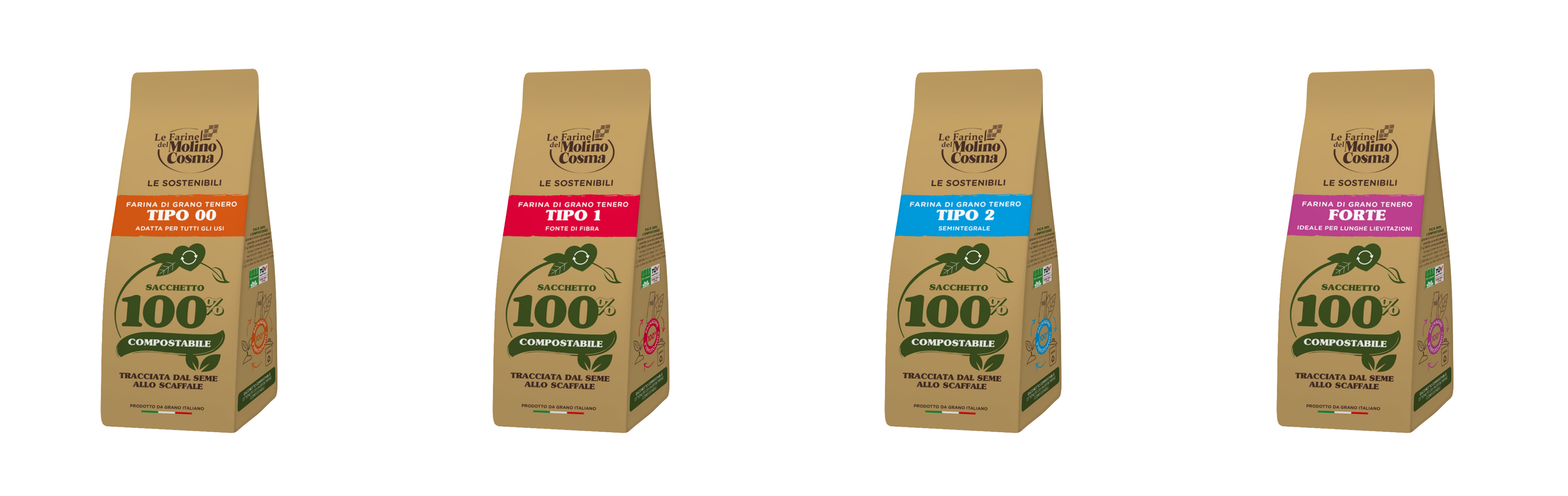 Molino Cosma per l’Ambiente: le nuove farine “Le Sostenibili” con packaging 100% compostabile