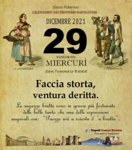 O PRUVERBIO D O JUORNO. Mercoledì 29 dicembre 2021