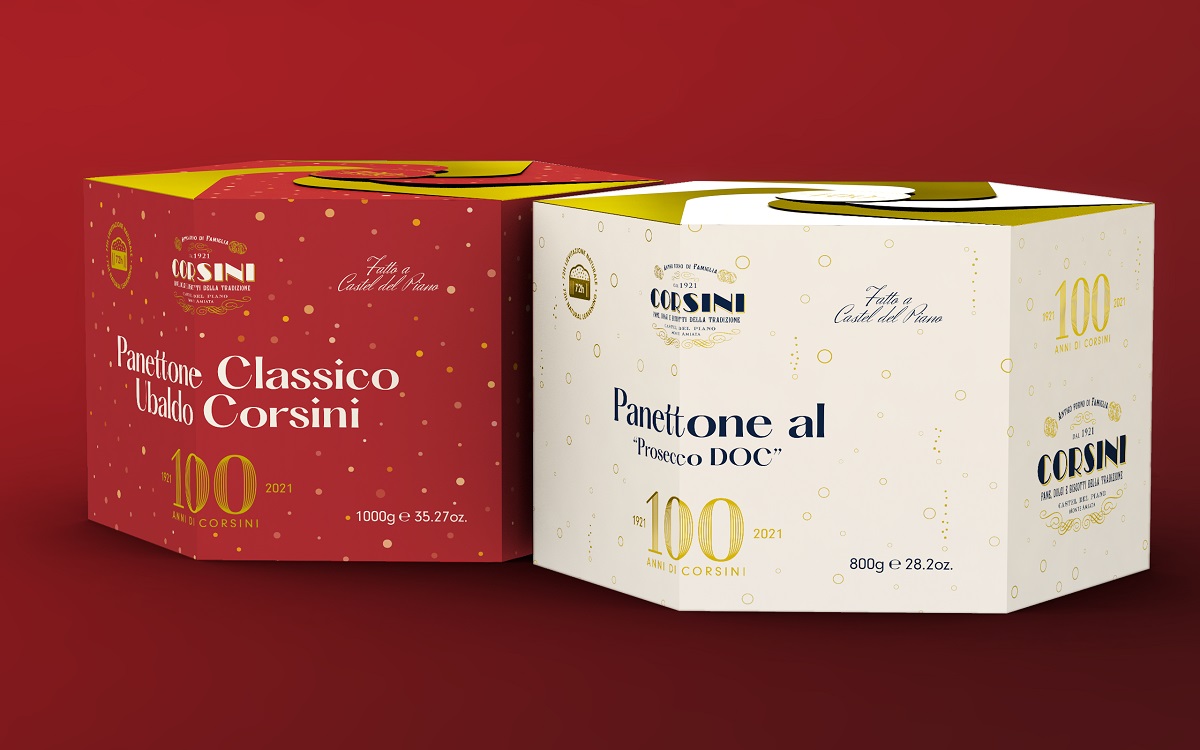 Christmas Food, gli studenti di Accademia Italiana firmano il packaging del Panettone celebrativo dei 100 anni di Corsini, classico e al Prosecco Doc