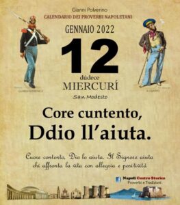 O PRUVERBIO D O JUORNO. Mercoledì 12 gennaio 2021