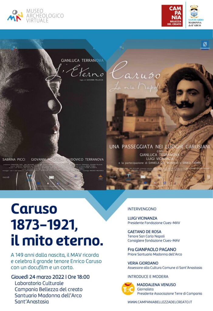 “Caruso 1873 – 1921, il mito eterno”: Terre di Campania celebra l’artista partenopeo