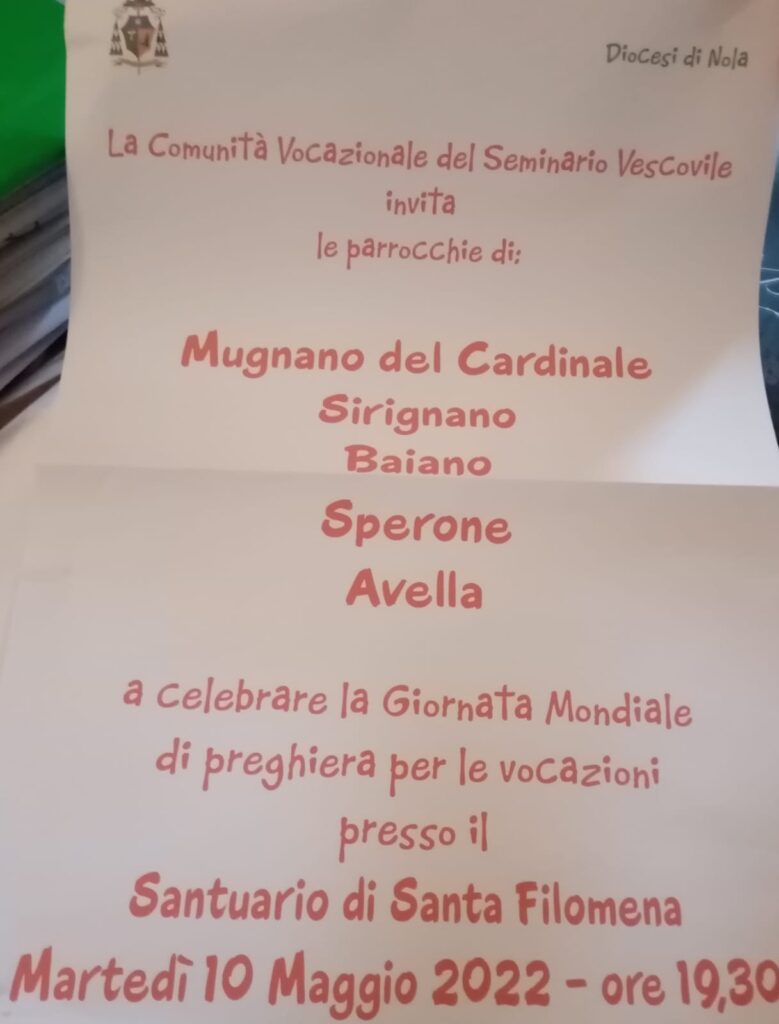 Mugnano del Cardinale   Veglia mandamentale il 10 maggio