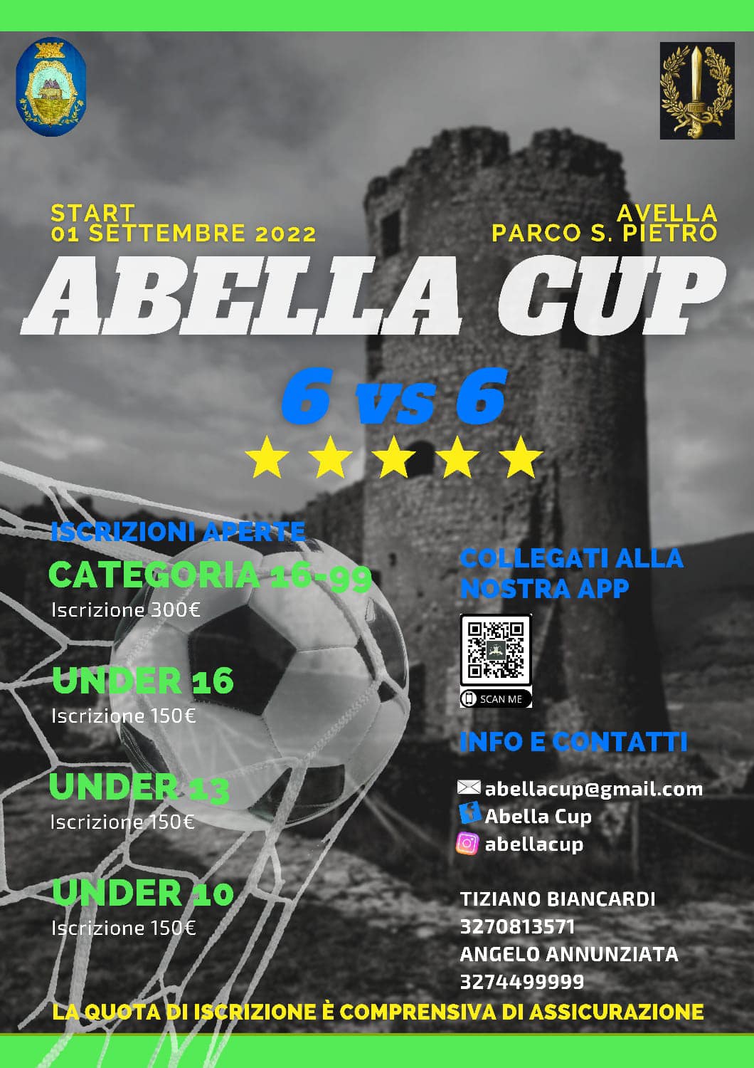 AVELLA.Sono aperte le iscrizioni per lAbella Cup che si svolgerà al Parco San Pietro.