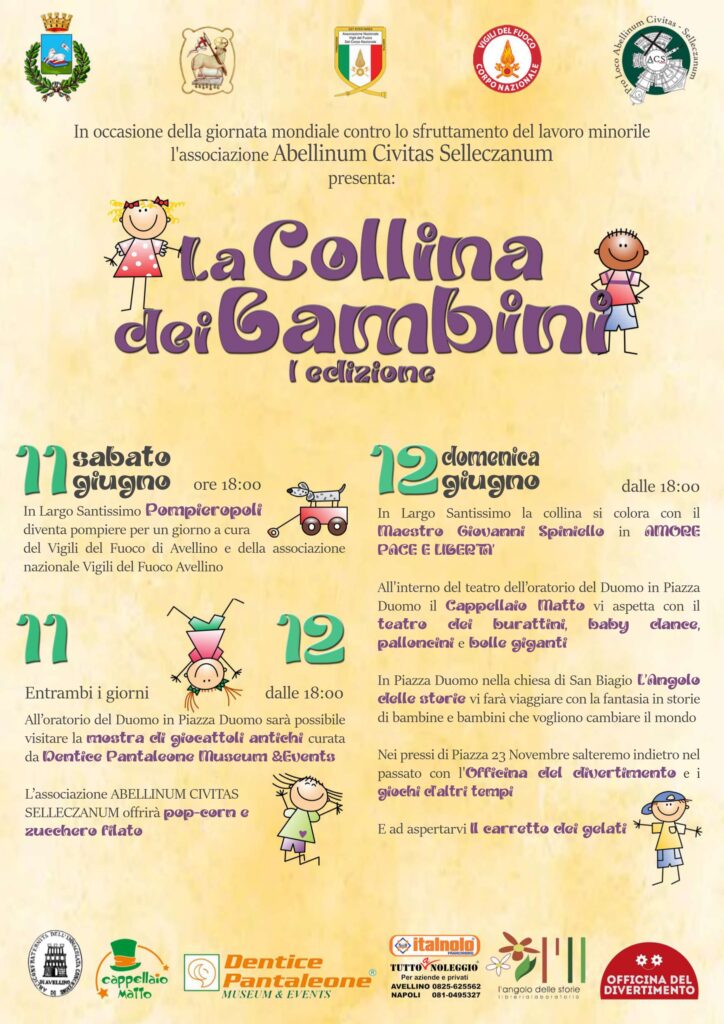 L’11 e il 12 giugno l‘associazione Abellinum Civitas selleczanum presenta:  La Collina dei bambini