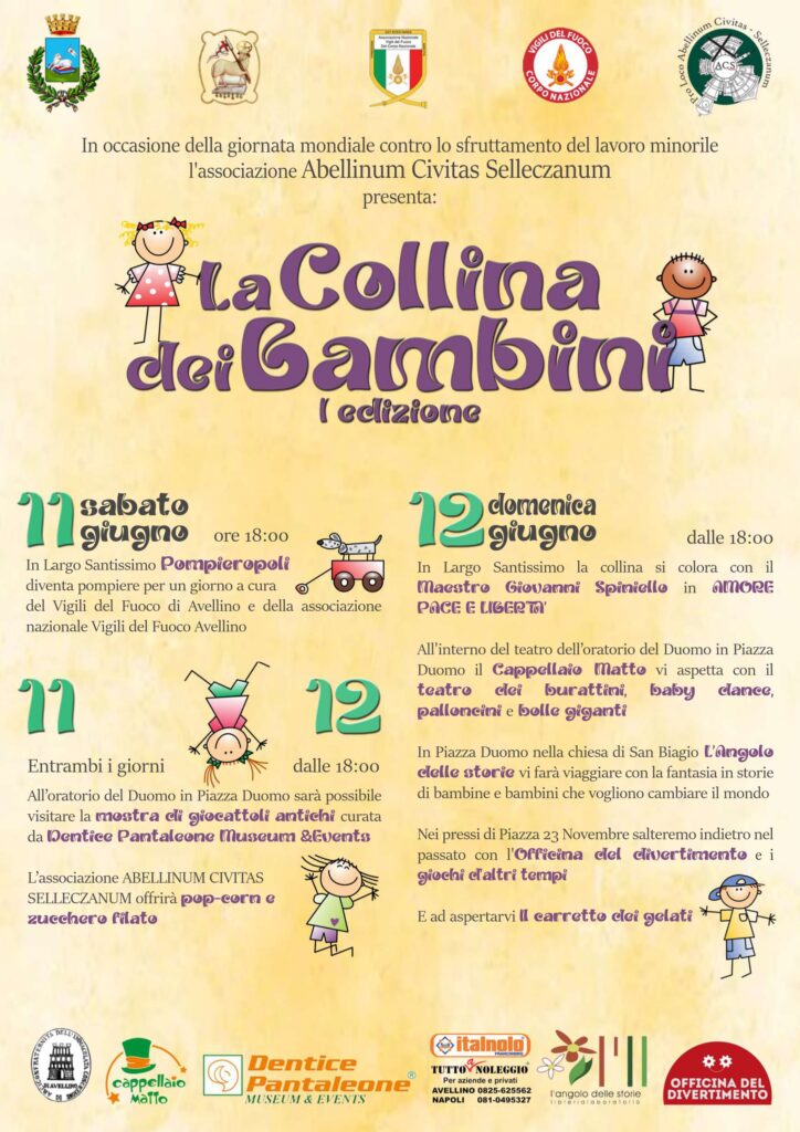 L’11 e il 12 giugno l‘associazione Abellinum Civitas selleczanum presenta:  La Collina dei bambini