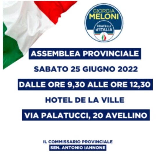 Assemblea Provinciale di Fratelli dItalia sabato allHotel de la Ville