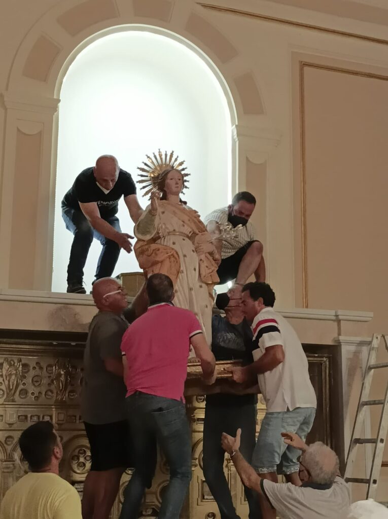 Mugnano  Preparata la Statua di Santa Filomena per lintronizzazione di domani