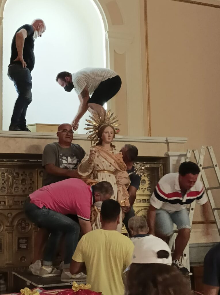 Mugnano  Preparata la Statua di Santa Filomena per lintronizzazione di domani