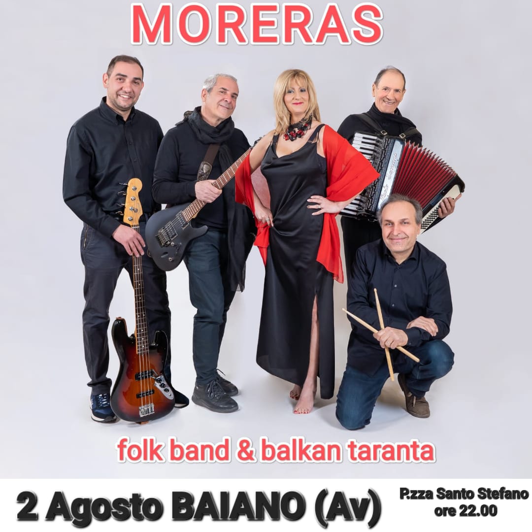 BAIANO. Stasera si esibiscono i Moreras in piazza in onore di Santo Stefano BAIANO. Stasera si esibiscono i Moreras in piazza in onore di Santo Stefano
