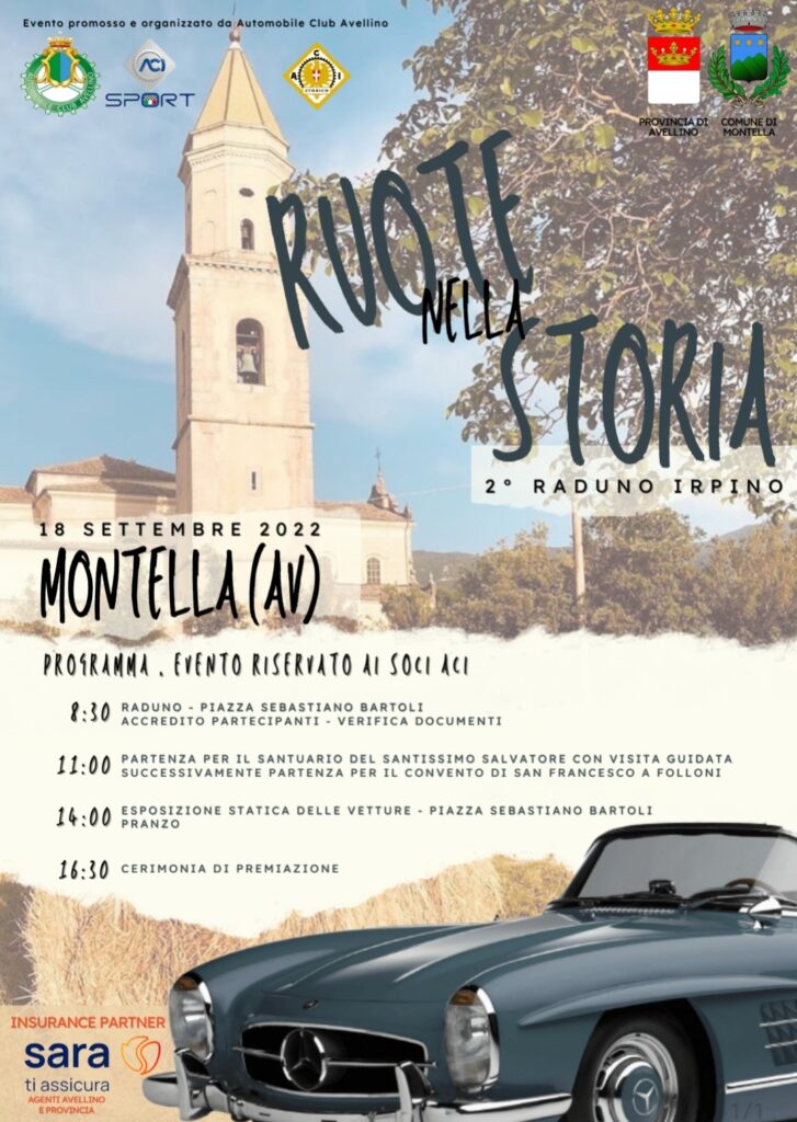 Automobile Club Avellino, II Edizione di ‘Ruote nella Storia’ – domani (martedì 13 settembre) la conferenza stampa di presentazione Automobile Club Avellino, II Edizione di ‘Ruote nella Storia’ – domani (martedì 13 settembre) la conferenza stampa di presentazione