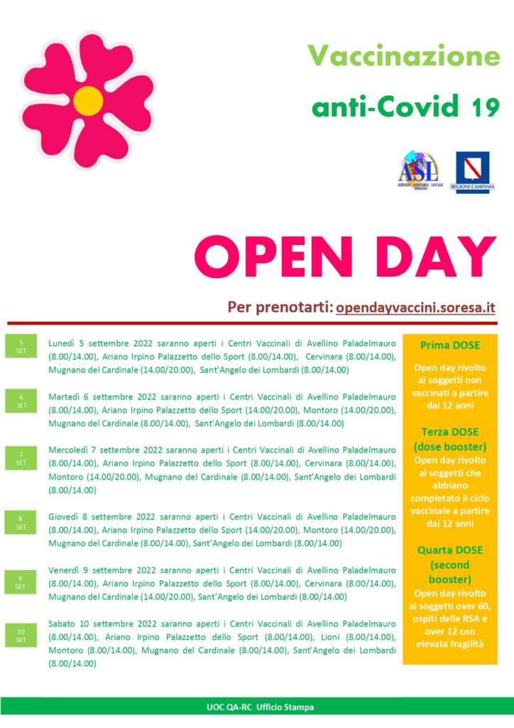 CAMPAGNA VACCINALE ANTICOVID,  IL CALENDARIO DEI CENTRI VACCINALI APERTI