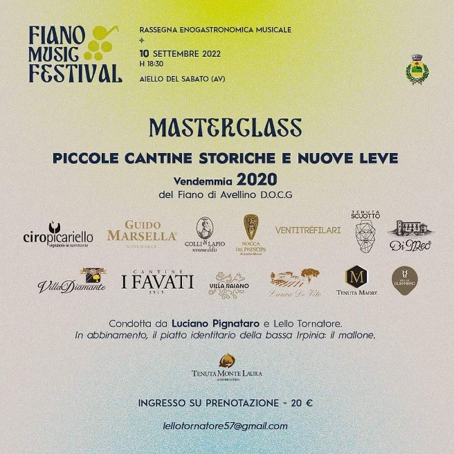 AD AIELLO DEL SABATO LA GRANDE FESTA DEL FIANO DI AVELLINO. Fiano Music Festival   programma completo