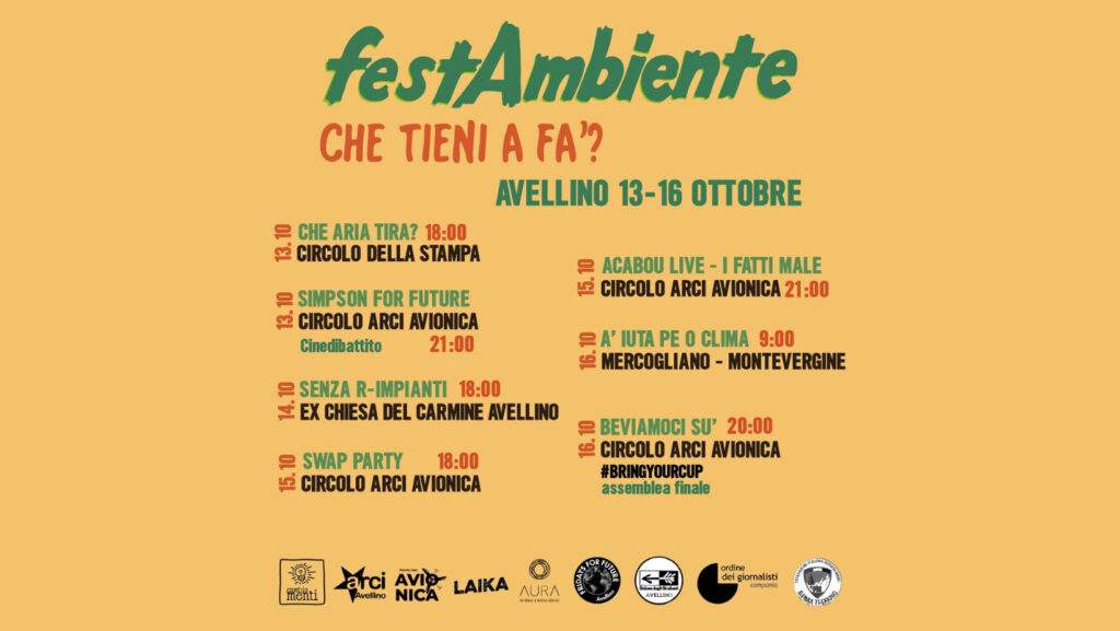 Al via la seconda edizione di festAmbiente, la quattro giorni dedicata all’ambiente organizzata da Legambiente Avellino