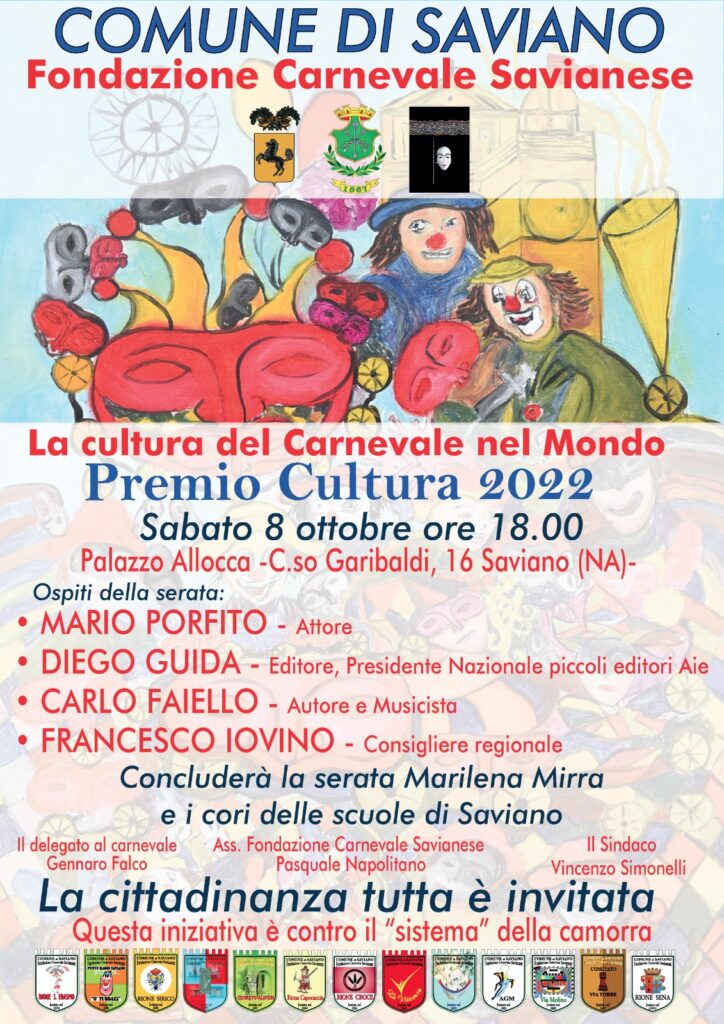 SAVIANO (NA). Sabato 8 ottobre ore 18.00 presso il giardino di Palazzo Allocca l’edizione 2022 del Premio Cultura. SAVIANO (NA). Sabato 8 ottobre ore 18.00 presso il giardino di Palazzo Allocca l’edizione 2022 del Premio Cultura.