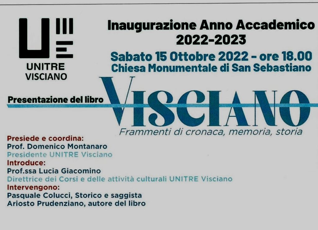 VISCIANO. Frammenti di cronaca, memoria, storia di Ariosto Prudenziano. Presentazione il 15 ottobre VISCIANO. Frammenti di cronaca, memoria, storia di Ariosto Prudenziano. Presentazione il 15 ottobre