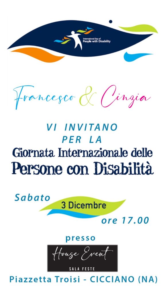 CICCIANO. Giornata Internazionale dei diritti delle persone con disabilità, il 3 dicembre appuntamento speciale con Francesca & Cinzia