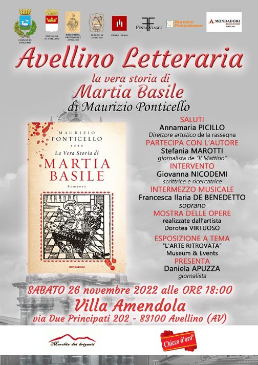 Avellino Letteraria, Maurizio Ponticello: “La vera storia di Martia Basile”