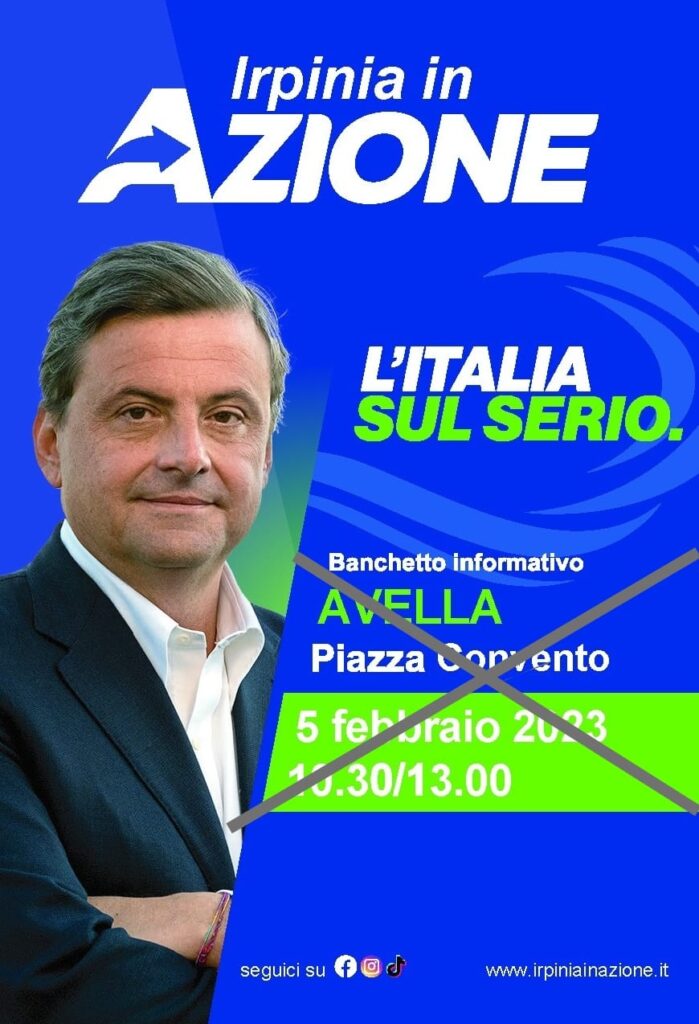 AVELLA. Rinviato l’incontro di piazza Convento con Irpinia in Azione