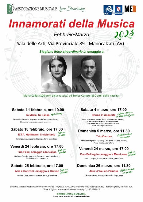 AVELLINO. Nuovi appuntamenti concertistici della rassegna Innamorati della Musica AVELLINO. Nuovi appuntamenti concertistici della rassegna Innamorati della Musica