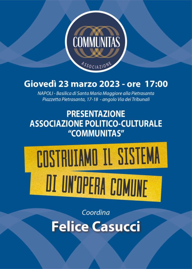 NAPOLI. Si presenta lassociazione politico culturale Communitas.