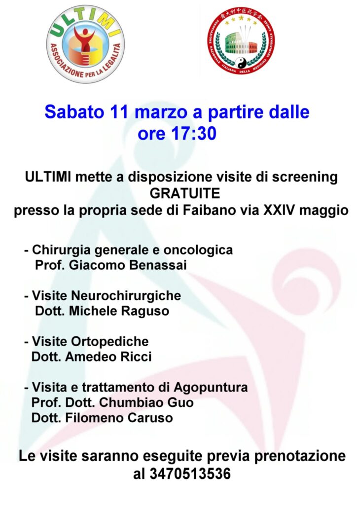 FAIBANO (Marigliano). Visite gratuite presso la sede dellassociazione Ultimi