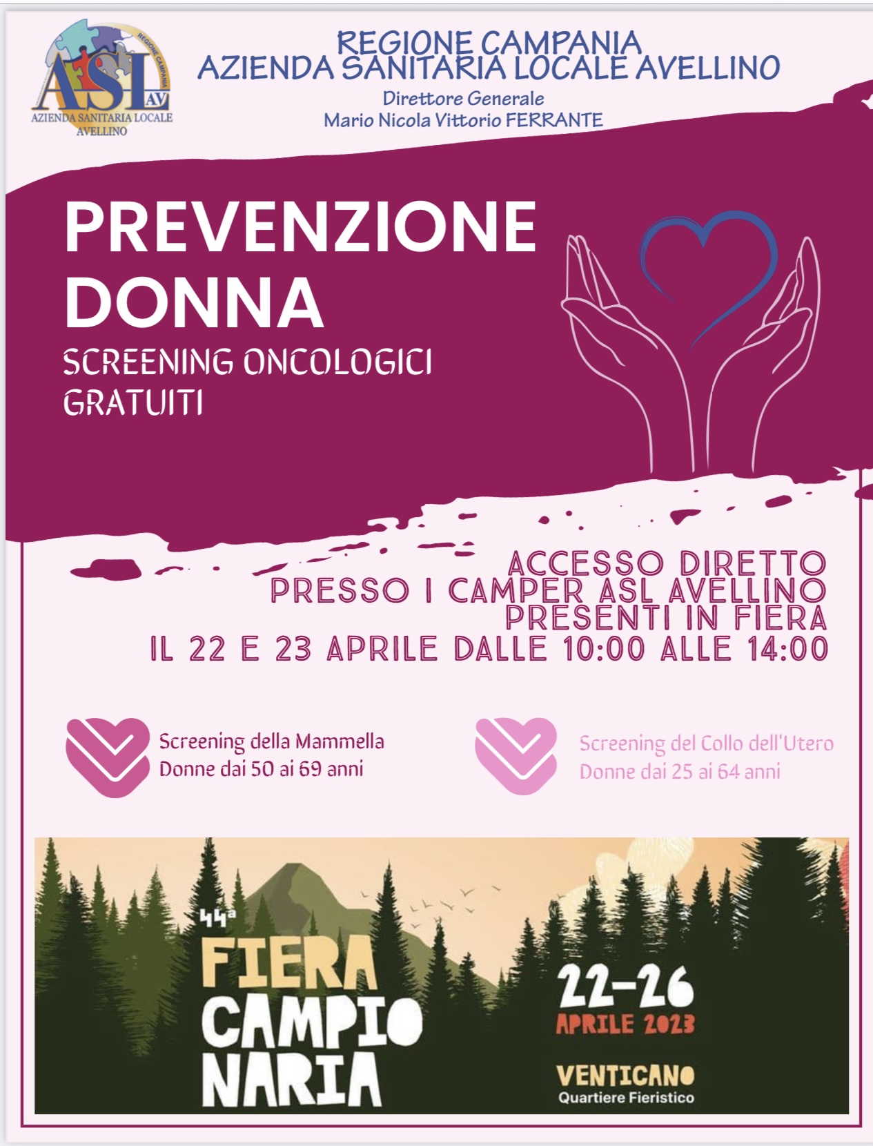 ALLA FIERA DI VENTICANO I CAMPER DELLASL PER LO SCREENING DELLA MAMMELLA E DEL COLLO DELLUTERO ALLA FIERA DI VENTICANO I CAMPER DELLASL PER LO SCREENING DELLA MAMMELLA E DEL COLLO DELLUTERO