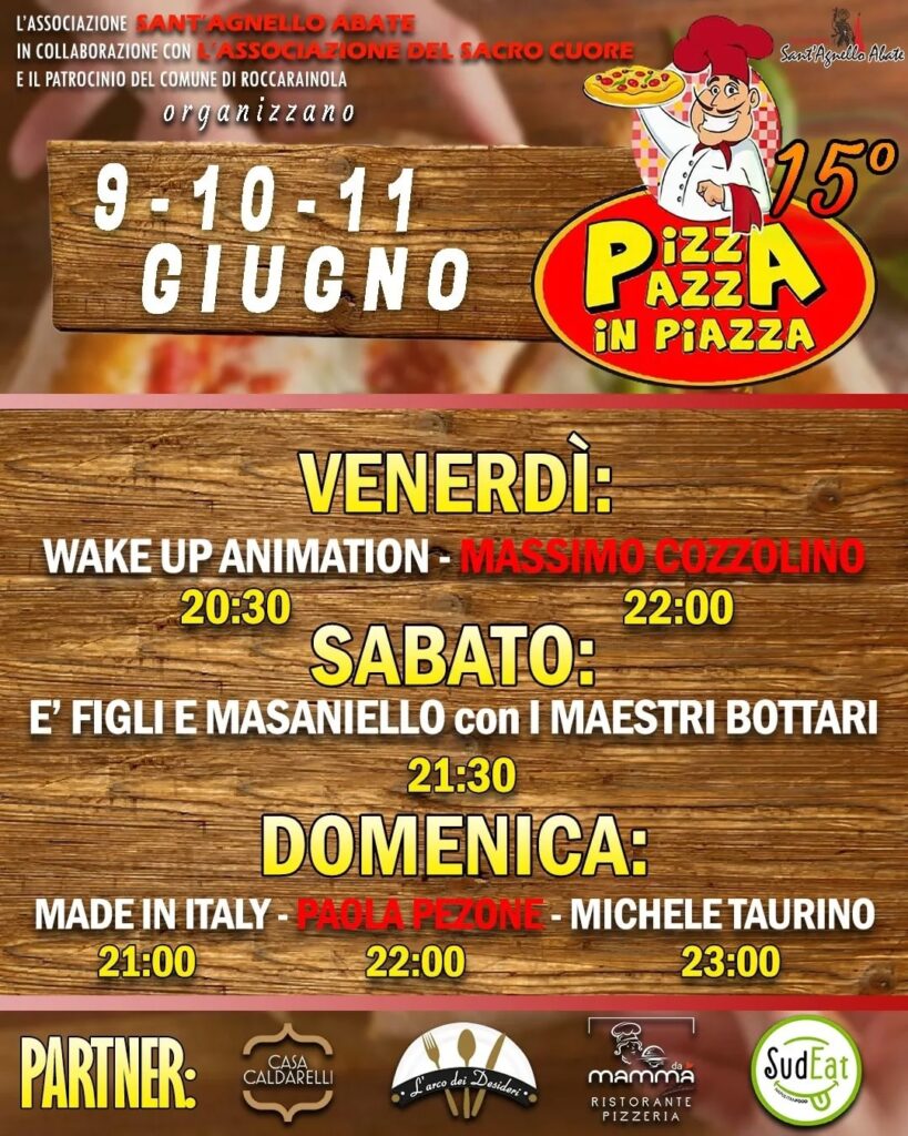 Gargani di Roccarainola, Pizza Pazza in Piazza edizione 2023 è alla sua quindicesima edizione.