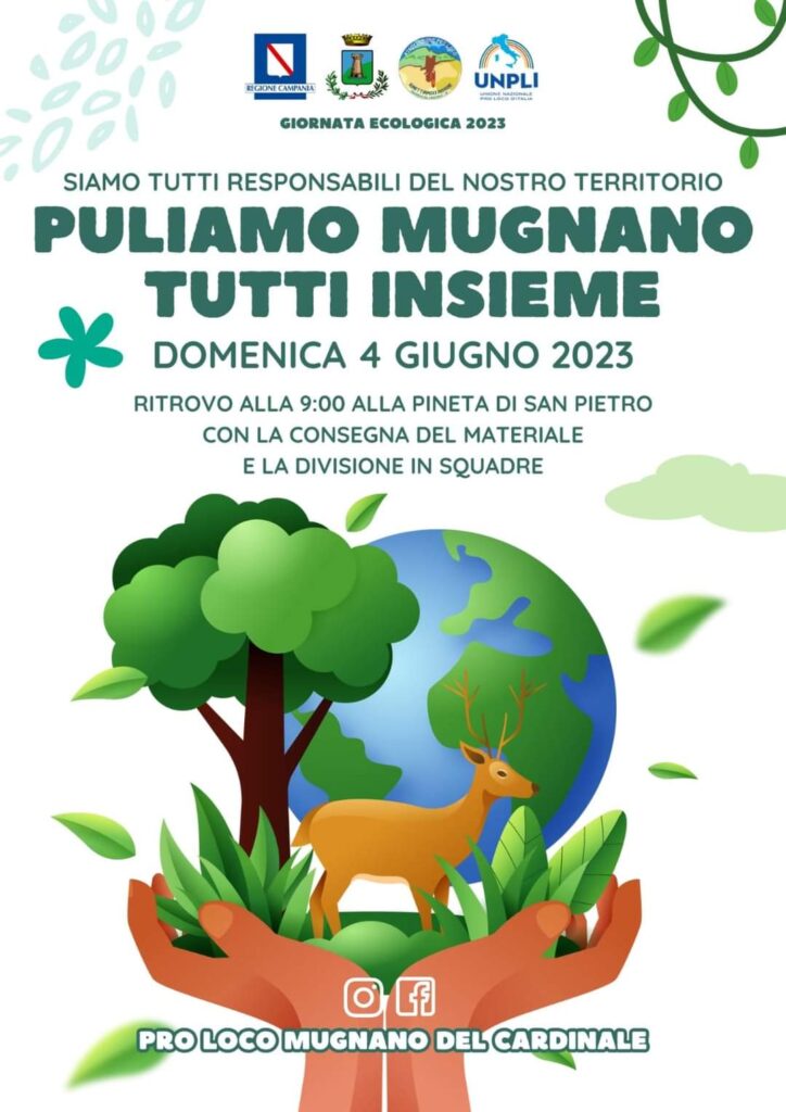 MUGNANO DEL CARDINALE. Domani 4 Giugno si terrà la Giornata Ecologica organizzata dalla proloco Rimettiamoci Insieme