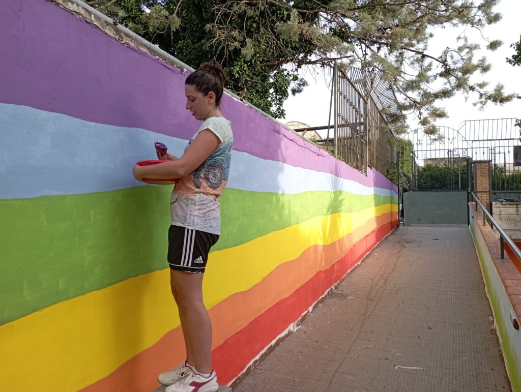 Progetto artistico “Sporcarsi le mani per costruire la PACE”. Baiano, Villa Comunale a cura del movimento Azione Cattolica e del Forum Giovani