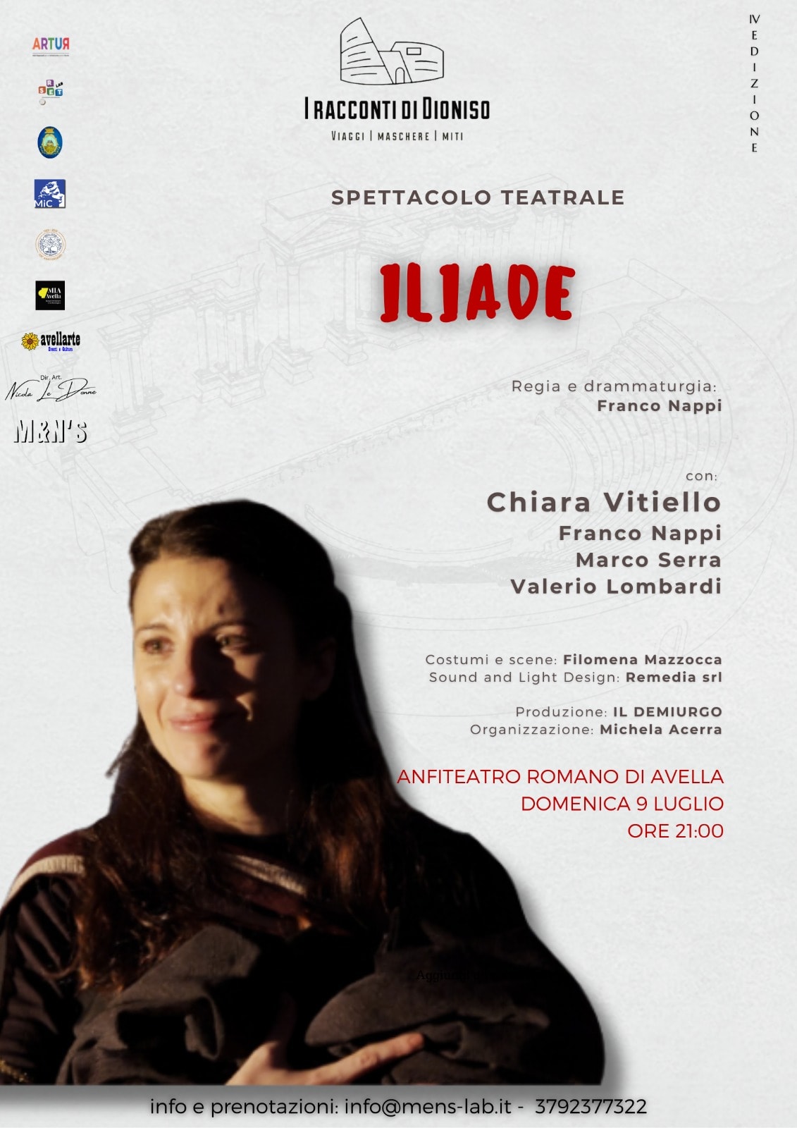 Iliade, la guerra di Troia. Lo spettacolo sfrutterà la cornice del maestoso Anfiteatro Romano di Avella Iliade, la guerra di Troia. Lo spettacolo sfrutterà la cornice del maestoso Anfiteatro Romano di Avella