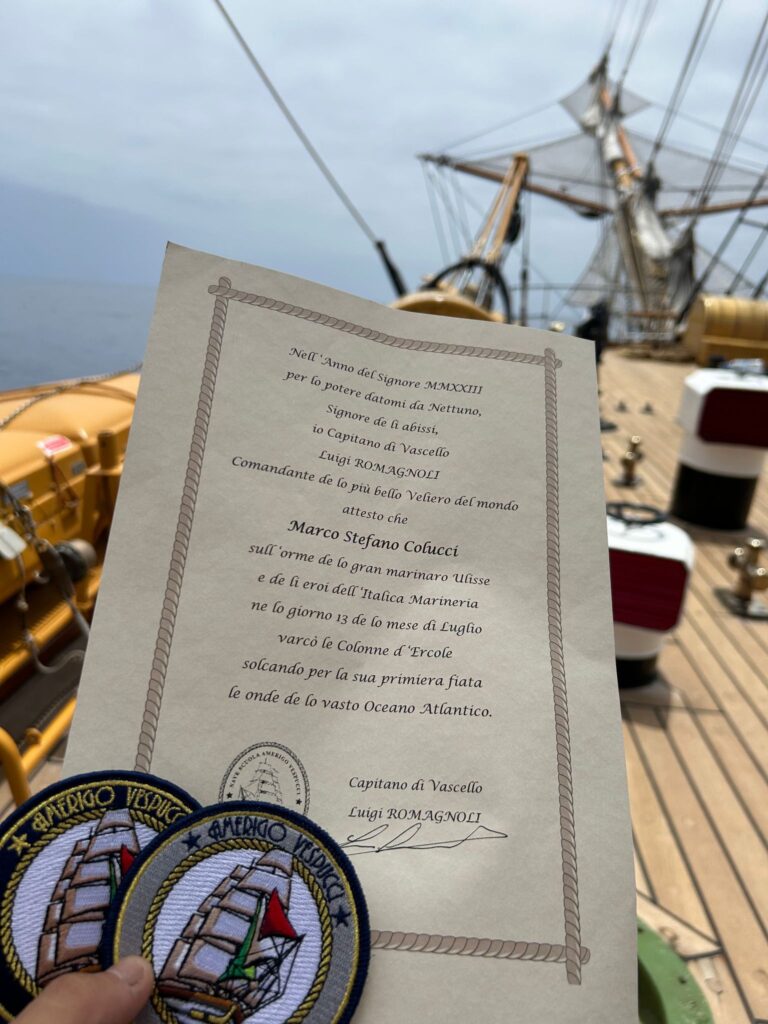 BAIANO. Sulla nave scuola Amerigo Vespucci, il 21enne baianese Marco Stefano Colucci. Girerà il mondo per i prossimi 20 mesi