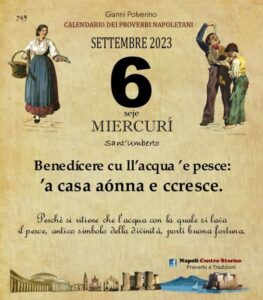 O PRUVERBIO D O JUORNO. Mercoledì 6 settembre 2023