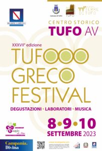 TUFO (AV) Tutto pronto per la XXXVII° del Tufo Greco Festival dall8 al 10 settembre.