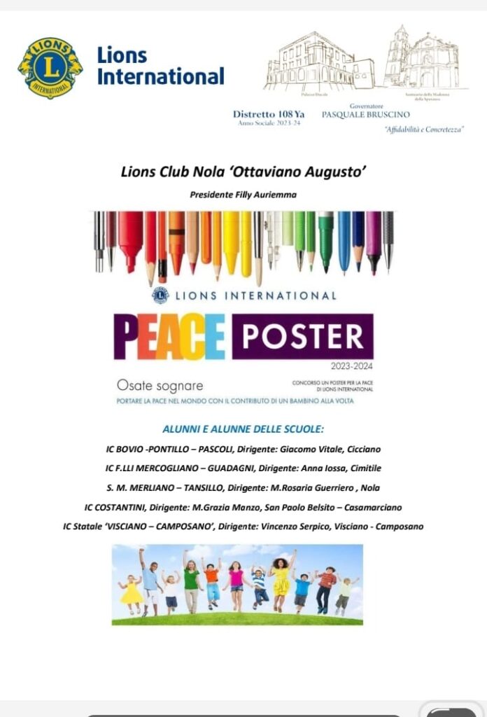 Il Lions Club Nola Ottaviano Augusto: Promuovere la Pace attraverso Un Poster per la Pace