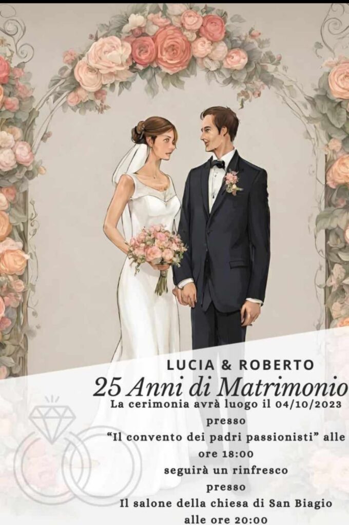 100 DI QUESTI GIORNI. Forino ( Av): Auguri a Lucia e Roberto per i 25 anni di matrimonio