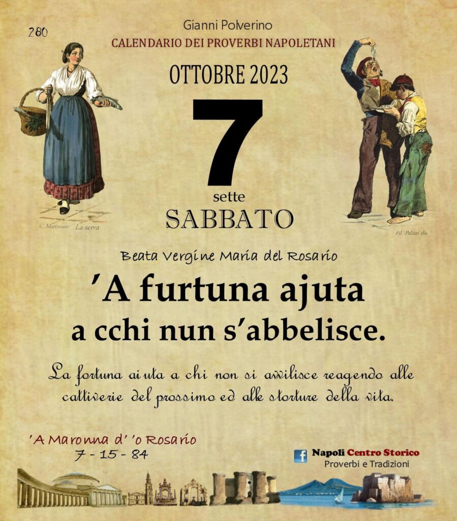 O PRUVERBIO D O JUORNO. Sabato 7 ottobre 2023